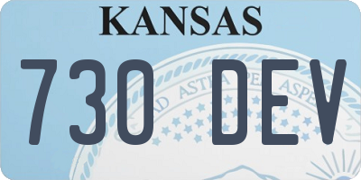 KS license plate 730DEV