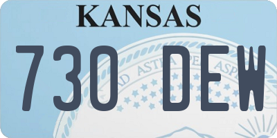 KS license plate 730DEW