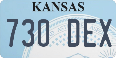 KS license plate 730DEX