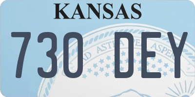 KS license plate 730DEY