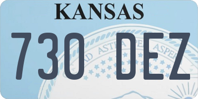 KS license plate 730DEZ