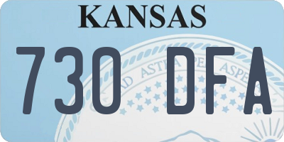 KS license plate 730DFA