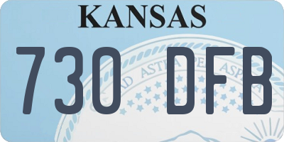 KS license plate 730DFB