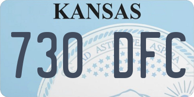 KS license plate 730DFC