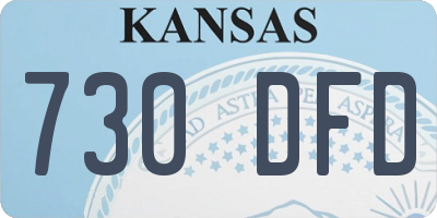 KS license plate 730DFD
