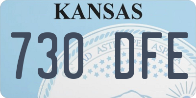 KS license plate 730DFE