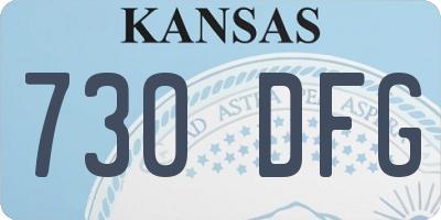 KS license plate 730DFG