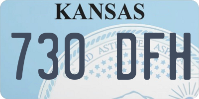 KS license plate 730DFH