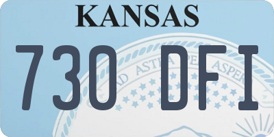 KS license plate 730DFI