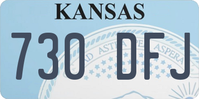 KS license plate 730DFJ