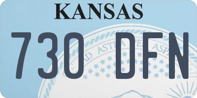KS license plate 730DFN