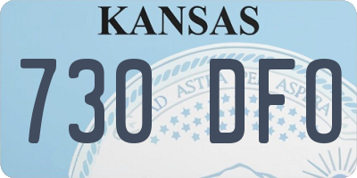 KS license plate 730DFO