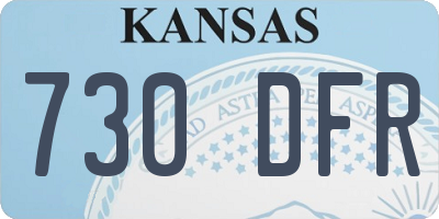 KS license plate 730DFR