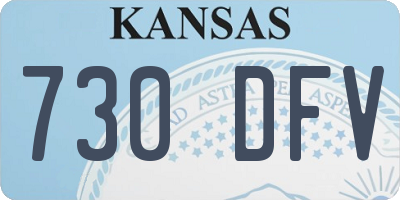 KS license plate 730DFV