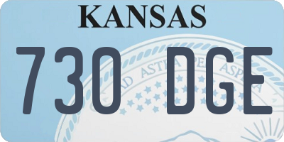 KS license plate 730DGE