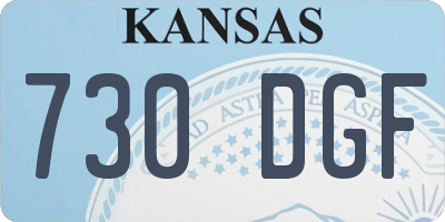 KS license plate 730DGF
