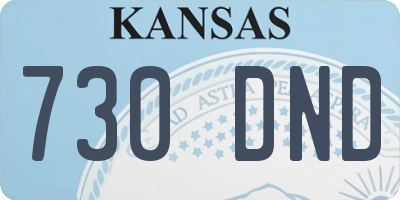 KS license plate 730DND