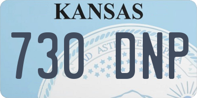 KS license plate 730DNP