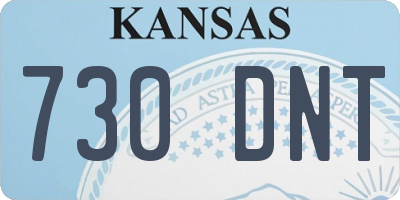 KS license plate 730DNT