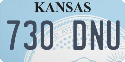 KS license plate 730DNU