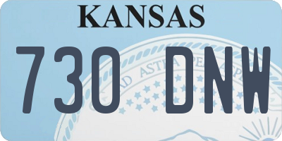 KS license plate 730DNW