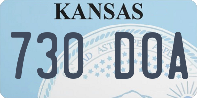 KS license plate 730DOA