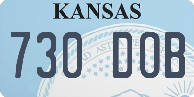 KS license plate 730DOB