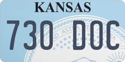 KS license plate 730DOC