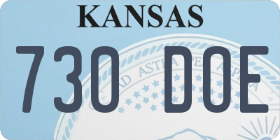 KS license plate 730DOE