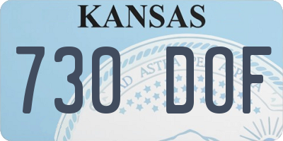 KS license plate 730DOF