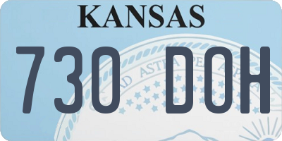 KS license plate 730DOH