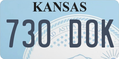 KS license plate 730DOK