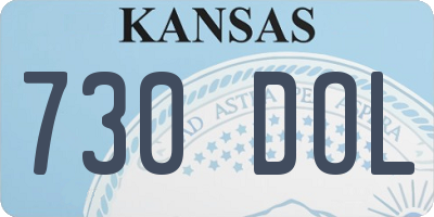 KS license plate 730DOL