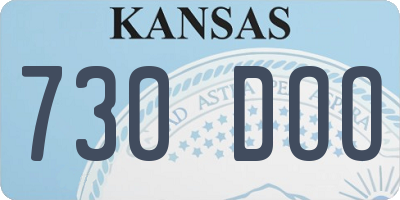 KS license plate 730DOO