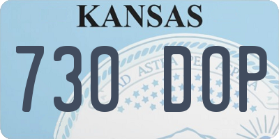 KS license plate 730DOP