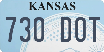 KS license plate 730DOT