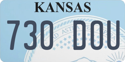 KS license plate 730DOU