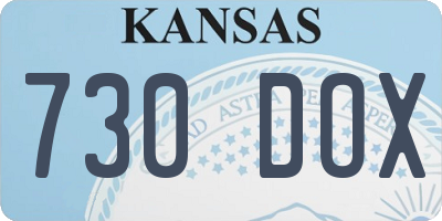 KS license plate 730DOX