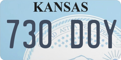 KS license plate 730DOY