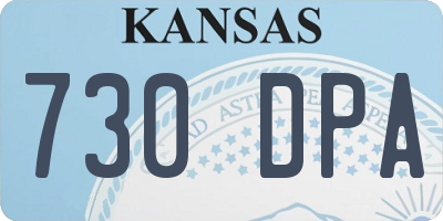KS license plate 730DPA