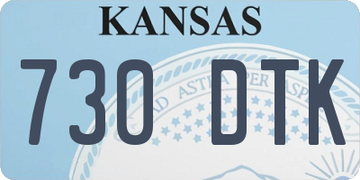 KS license plate 730DTK