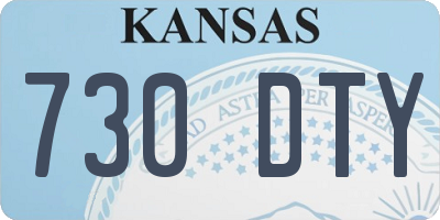 KS license plate 730DTY