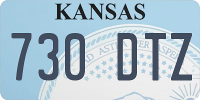 KS license plate 730DTZ