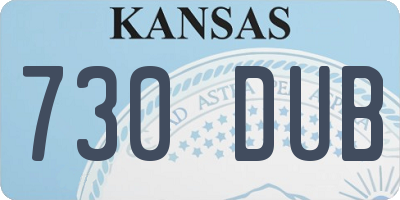 KS license plate 730DUB