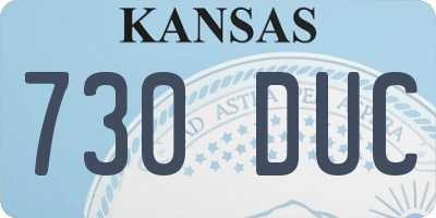 KS license plate 730DUC