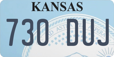 KS license plate 730DUJ