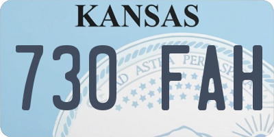 KS license plate 730FAH