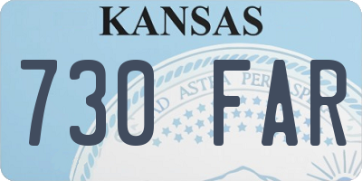 KS license plate 730FAR