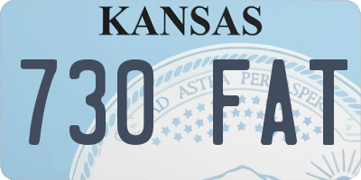 KS license plate 730FAT