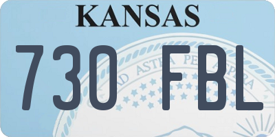 KS license plate 730FBL